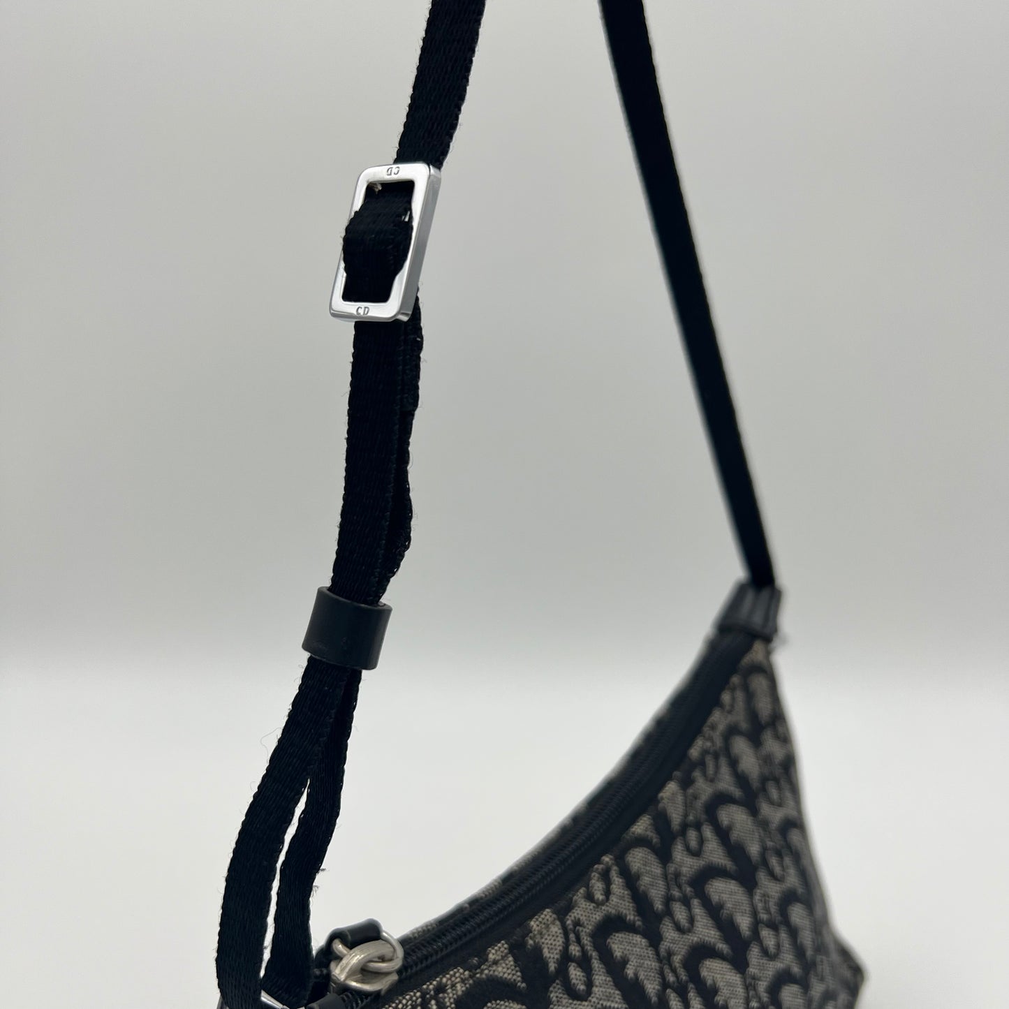 Christian Dior Black Oblique Canvas Hobo Pochette