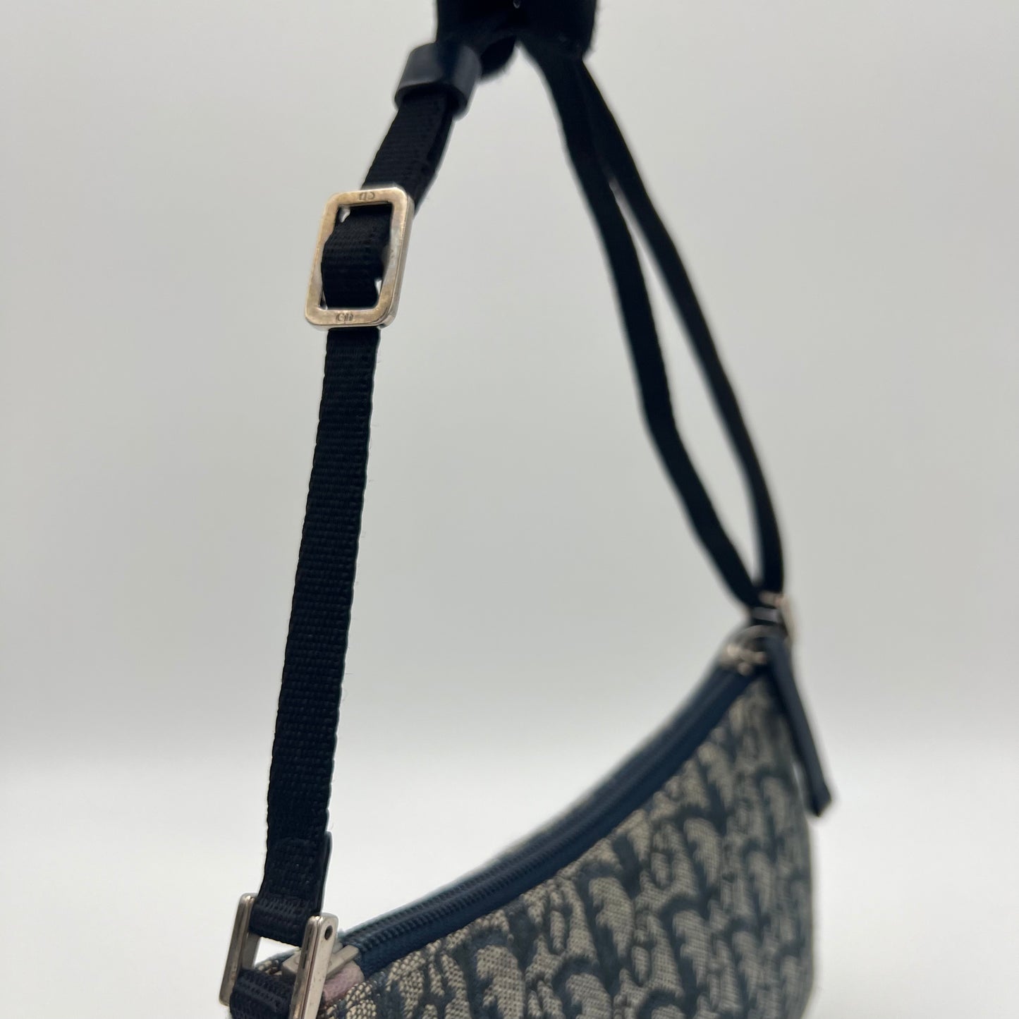 Christian Dior Blue Monogram Canvas Hobo Pochette (BO B 0101)