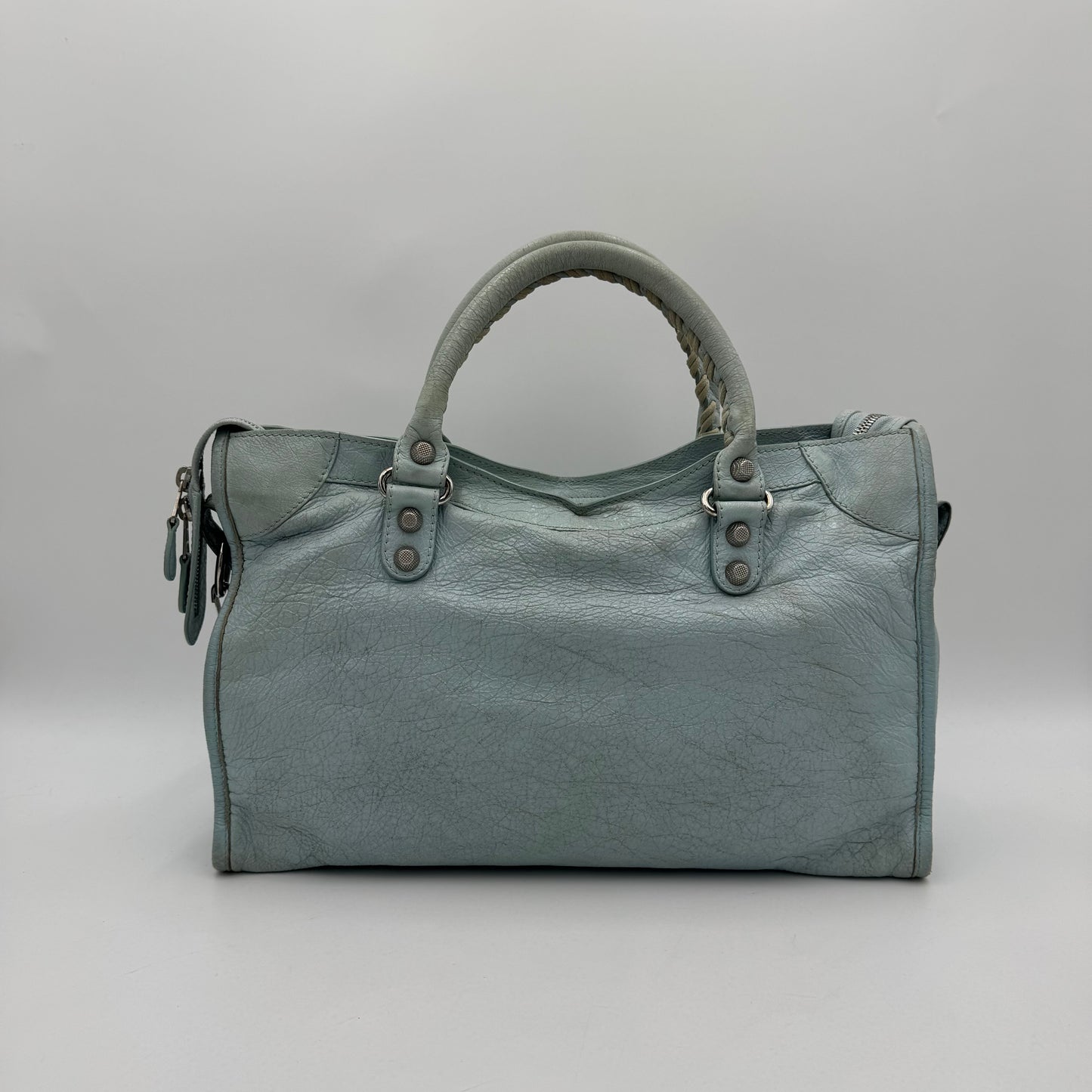 Balenciaga Light Blue Leather Giant 12 City Bag SHW