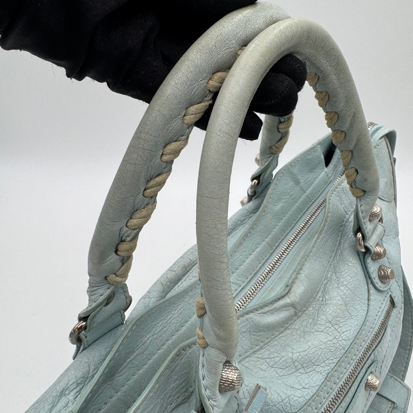 Balenciaga Light Blue Leather Giant 12 City Bag SHW