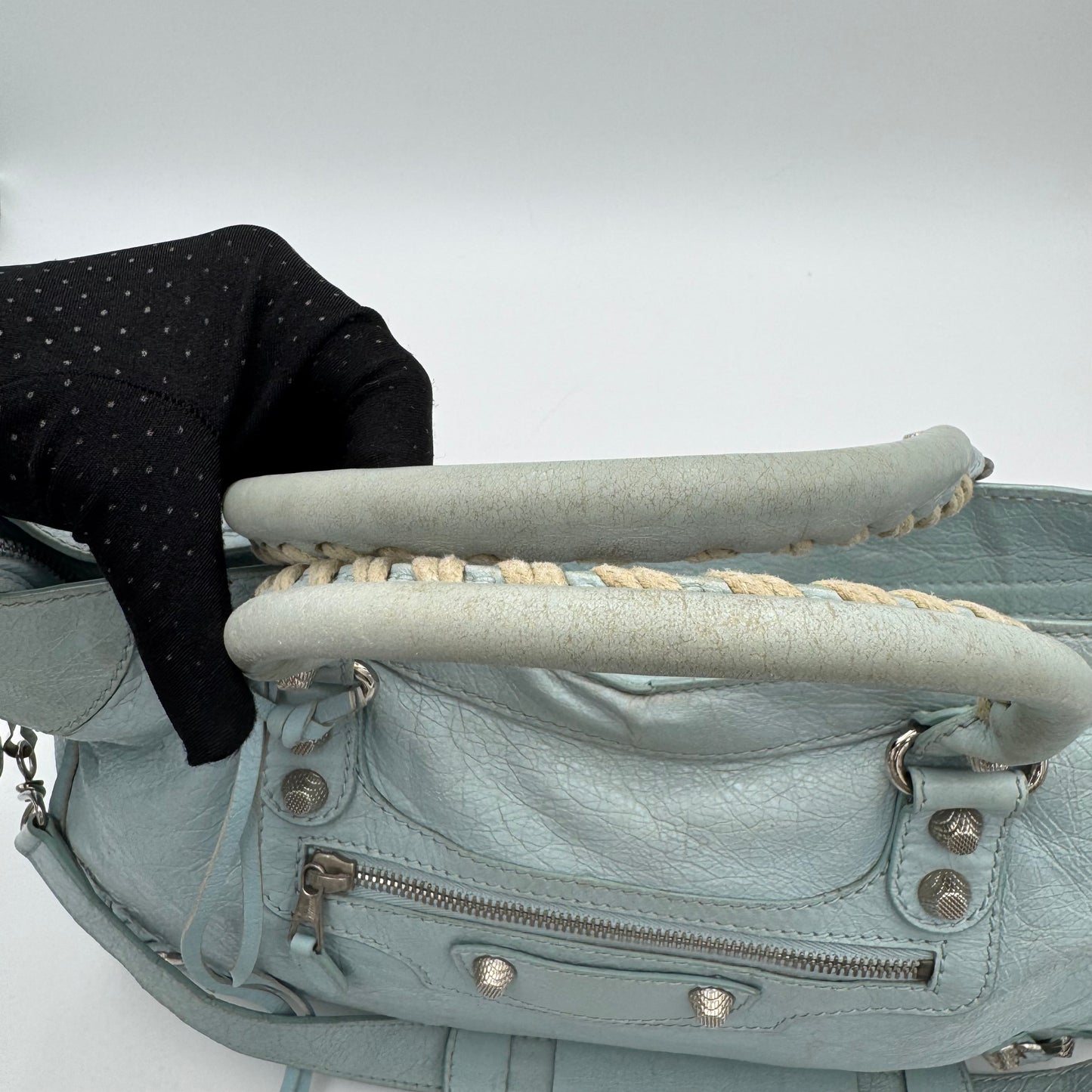Balenciaga Light Blue Leather Giant 12 City Bag SHW