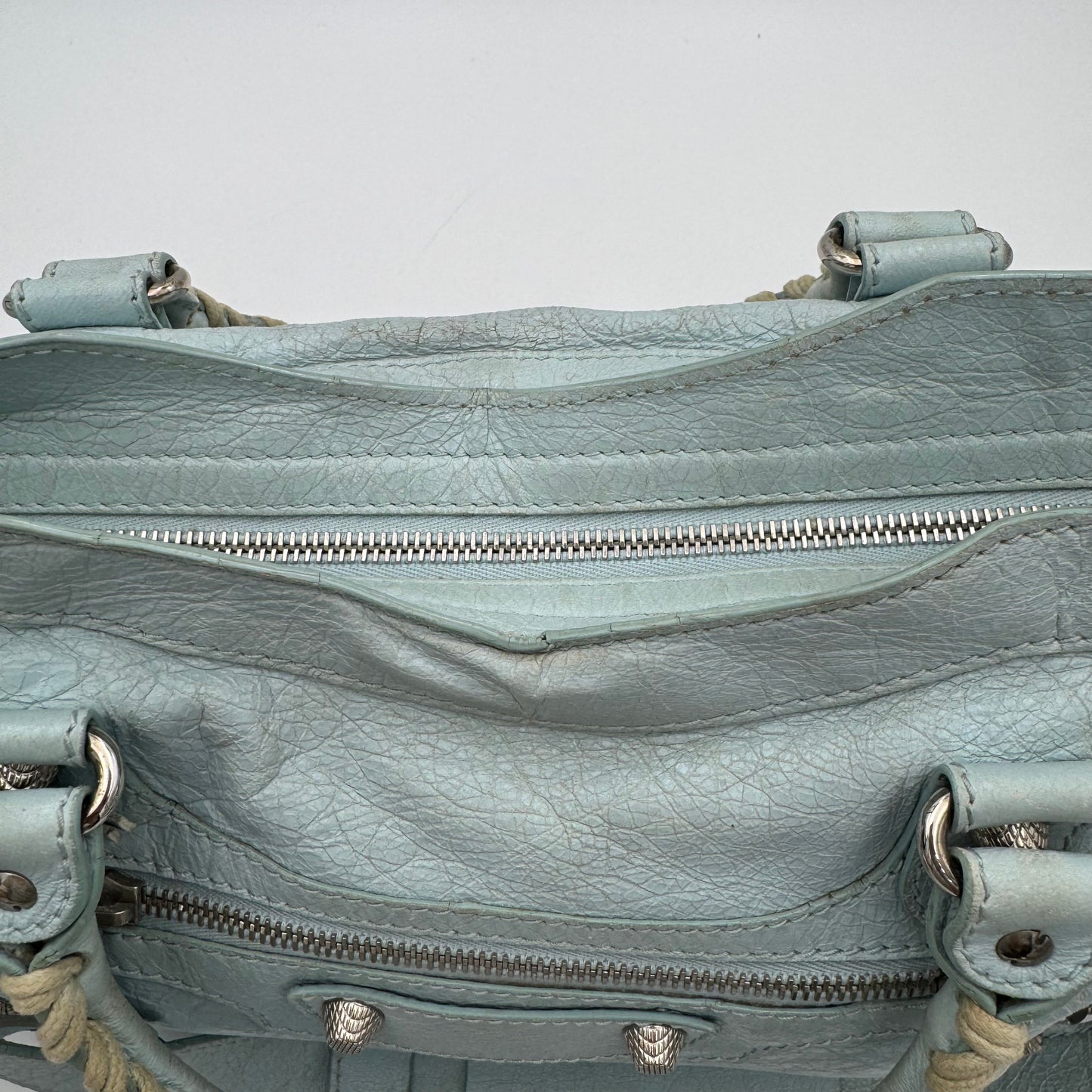 Balenciaga Light Blue Leather Giant 12 City Bag SHW