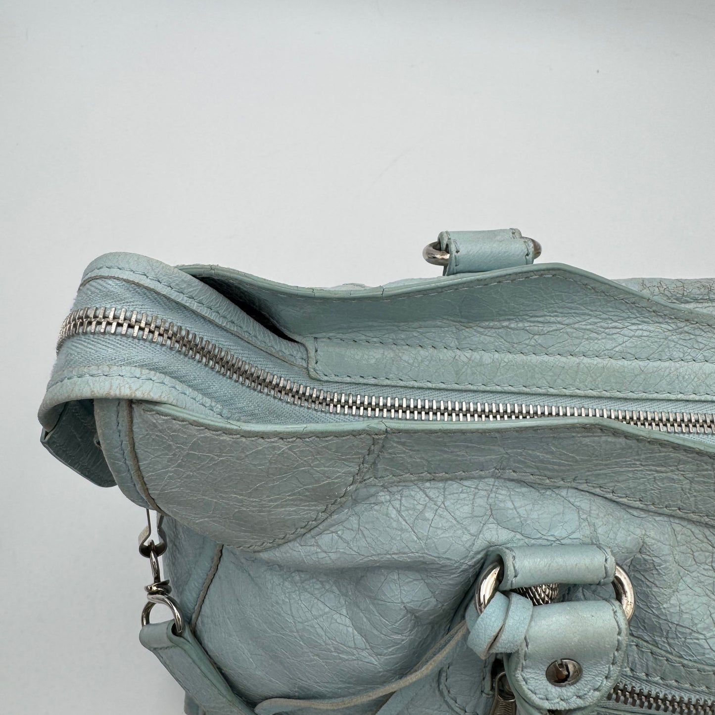 Balenciaga Light Blue Leather Giant 12 City Bag SHW