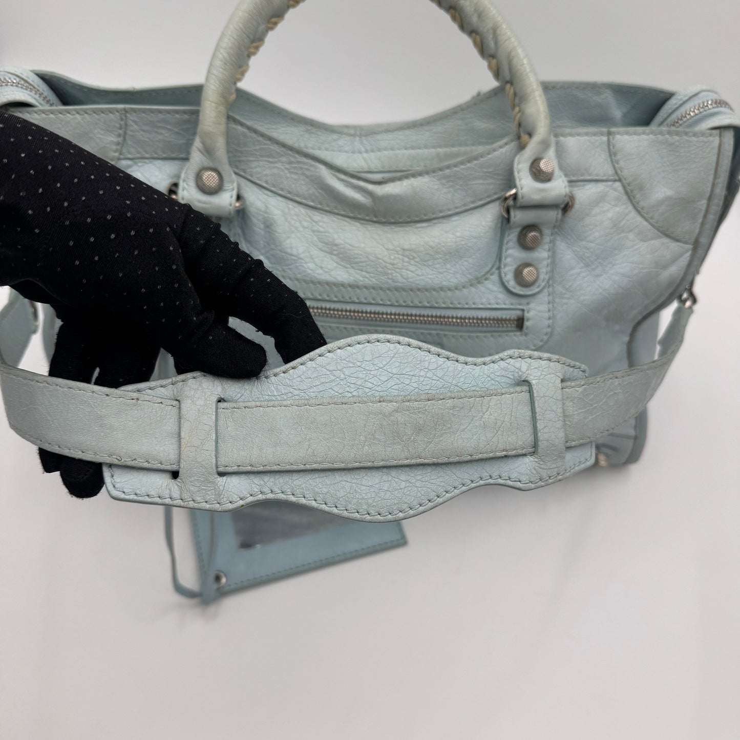 Balenciaga Light Blue Leather Giant 12 City Bag SHW