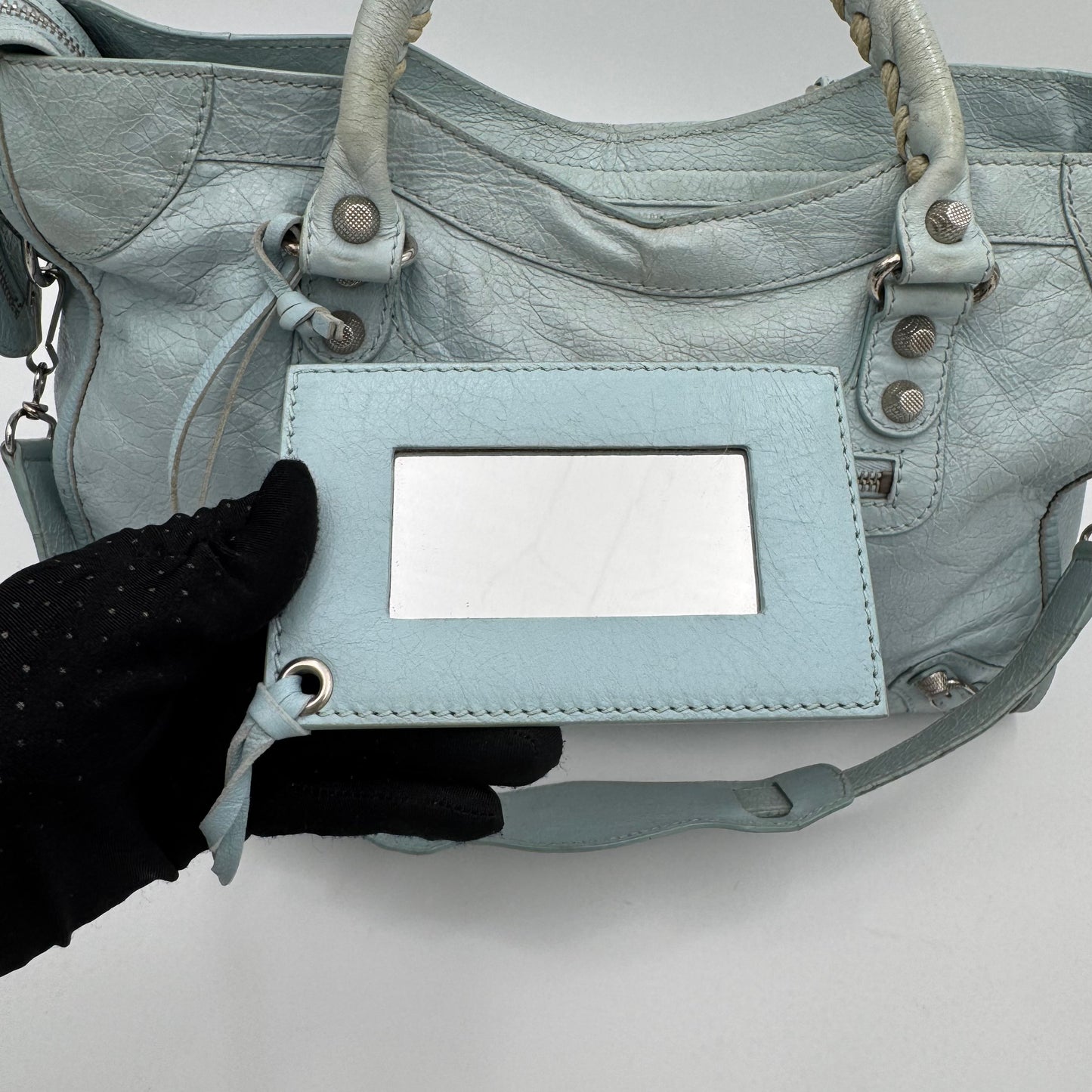 Balenciaga Light Blue Leather Giant 12 City Bag SHW