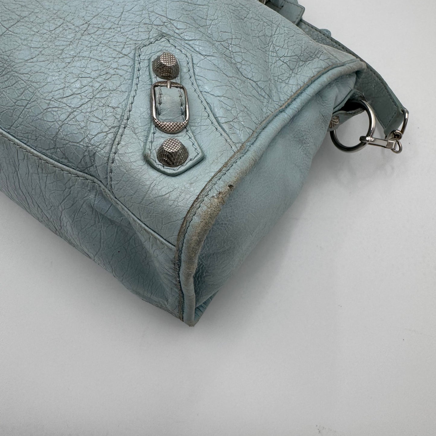 Balenciaga Light Blue Leather Giant 12 City Bag SHW