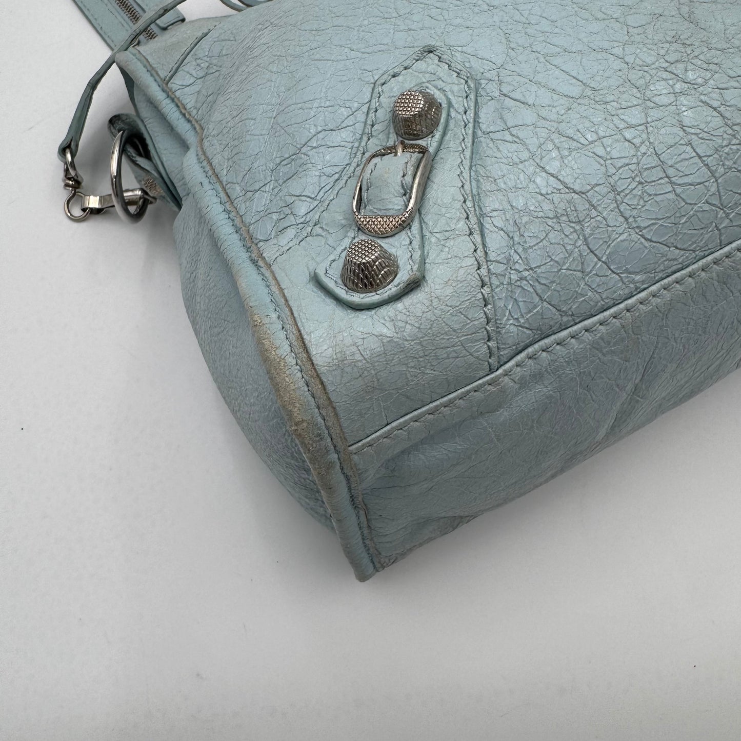 Balenciaga Light Blue Leather Giant 12 City Bag SHW