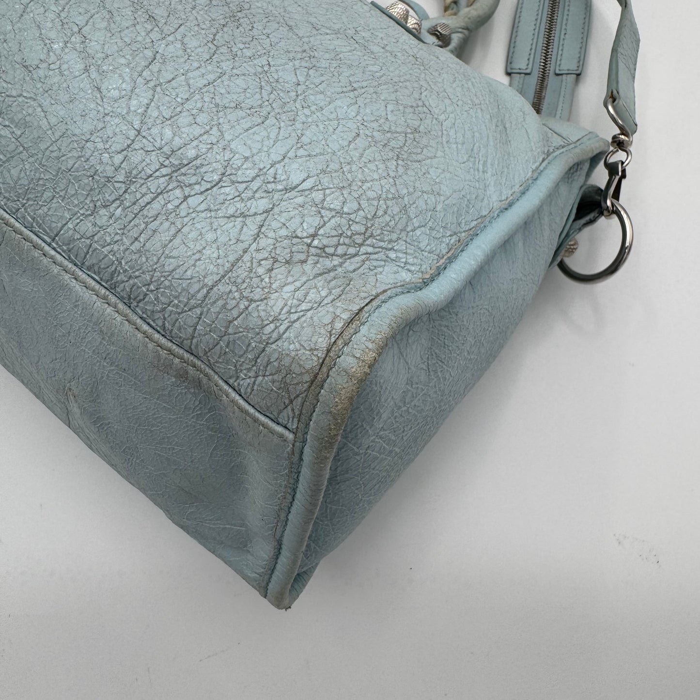 Balenciaga Light Blue Leather Giant 12 City Bag SHW