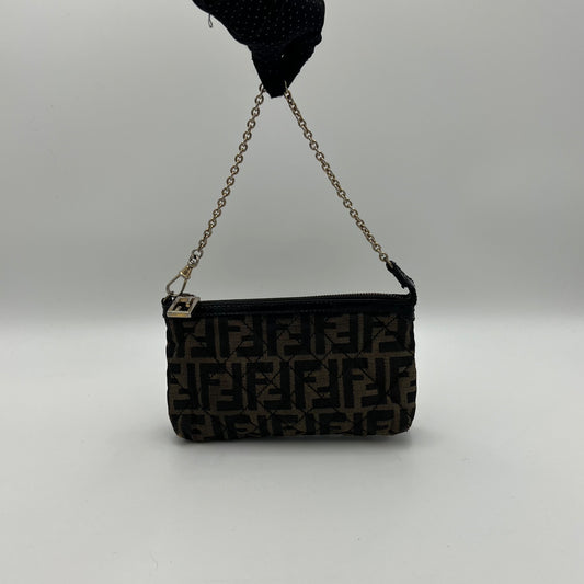 Fendi Quilted Tobacco Zucca Chain Pochette