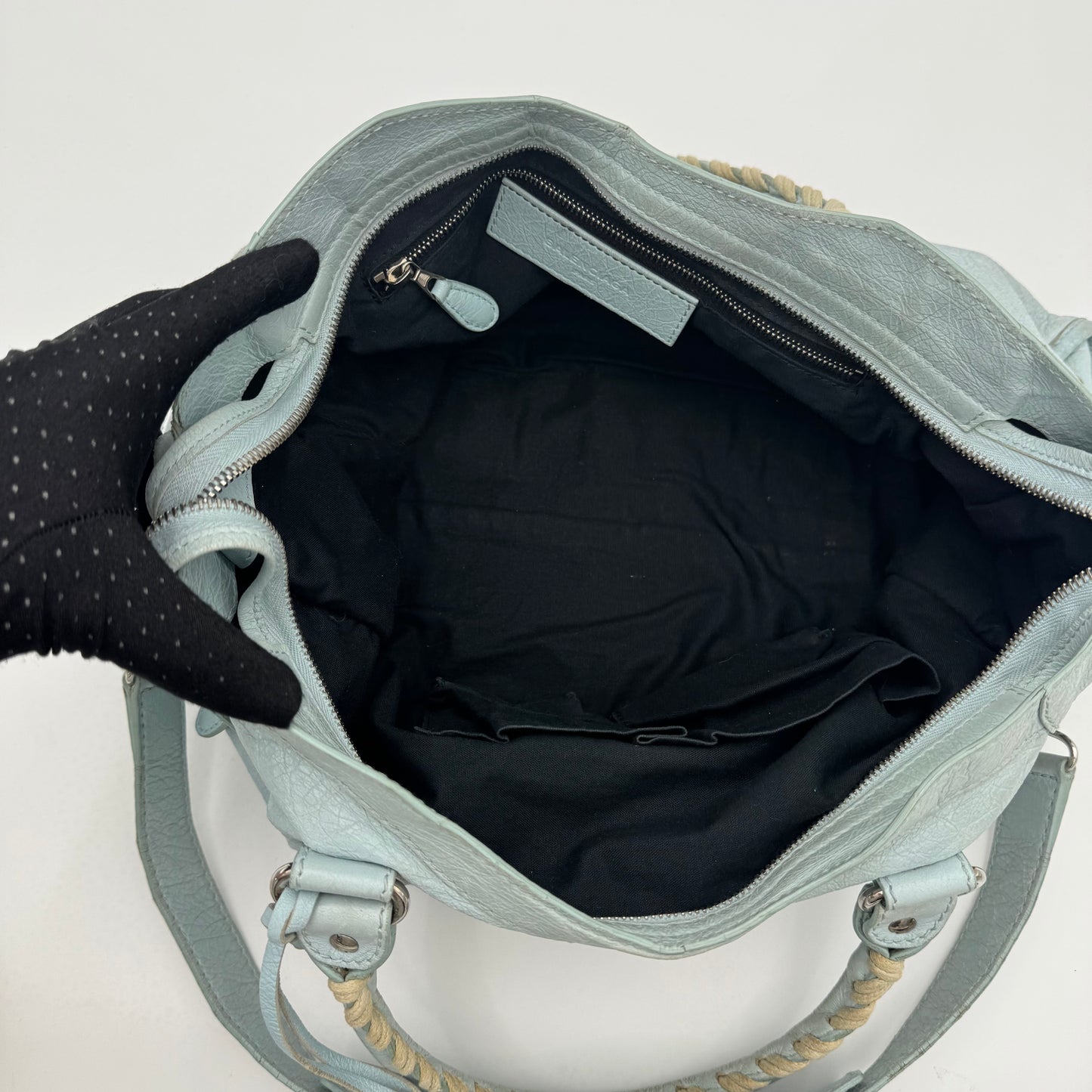 Balenciaga Light Blue Leather Giant 12 City Bag SHW