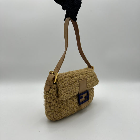 Fendi Yellow Crochet Baguette