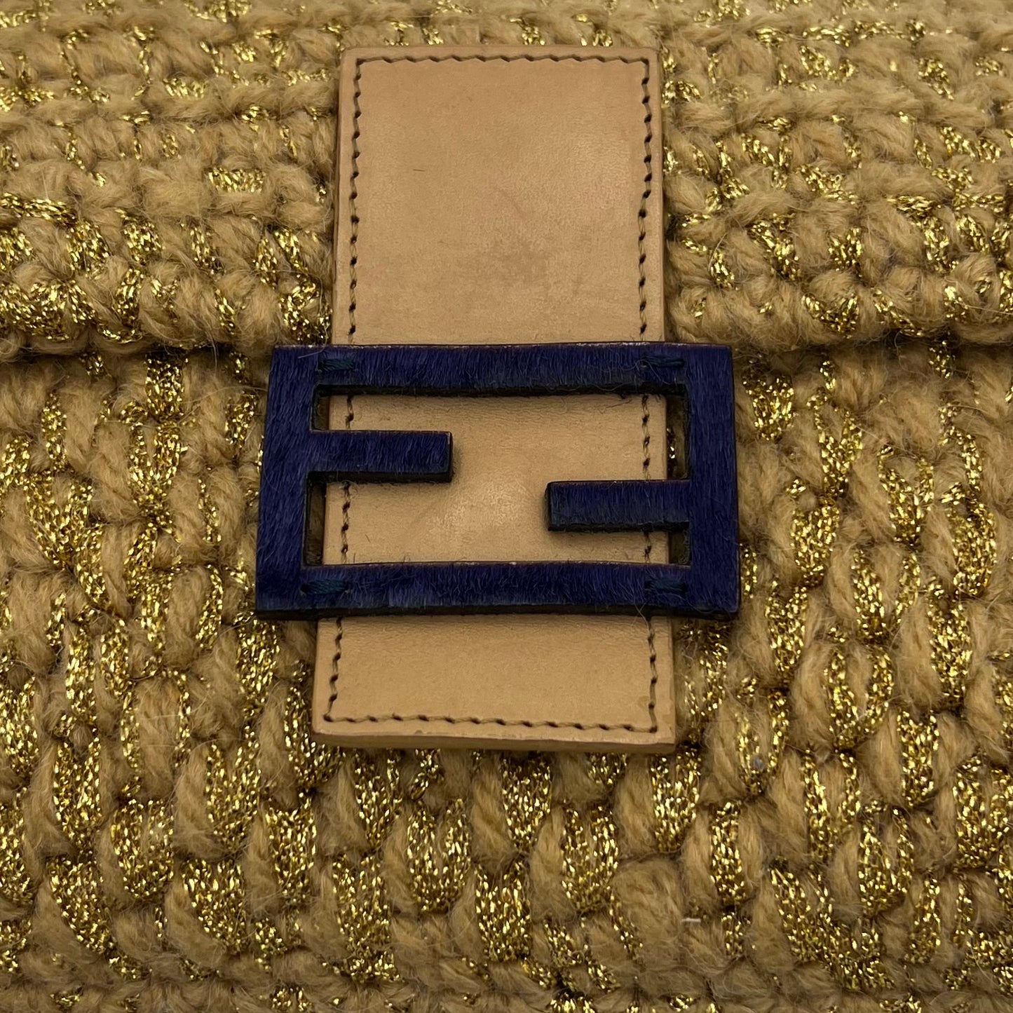 Fendi Yellow Crochet Baguette