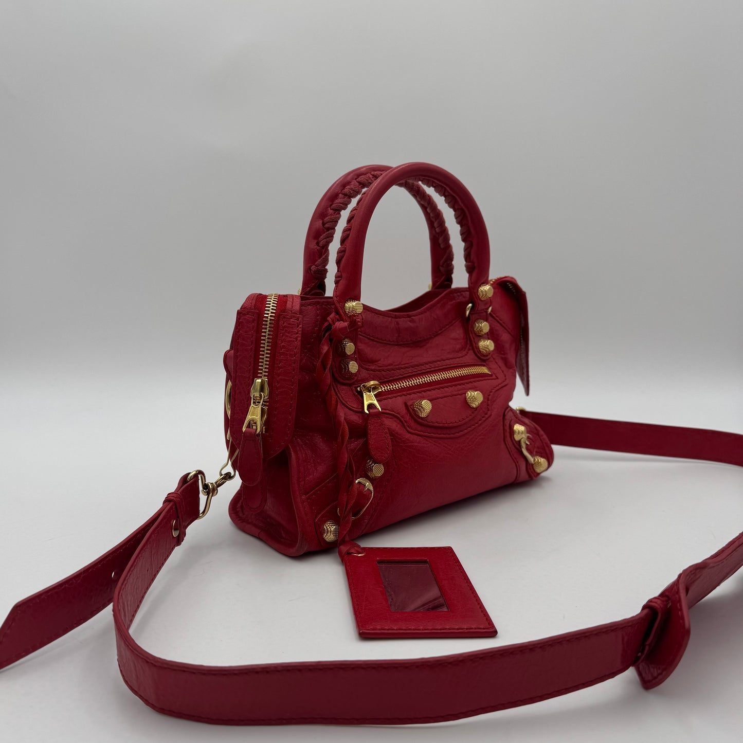 Balenciaga Red Leather Giant 12 Mini City GHW