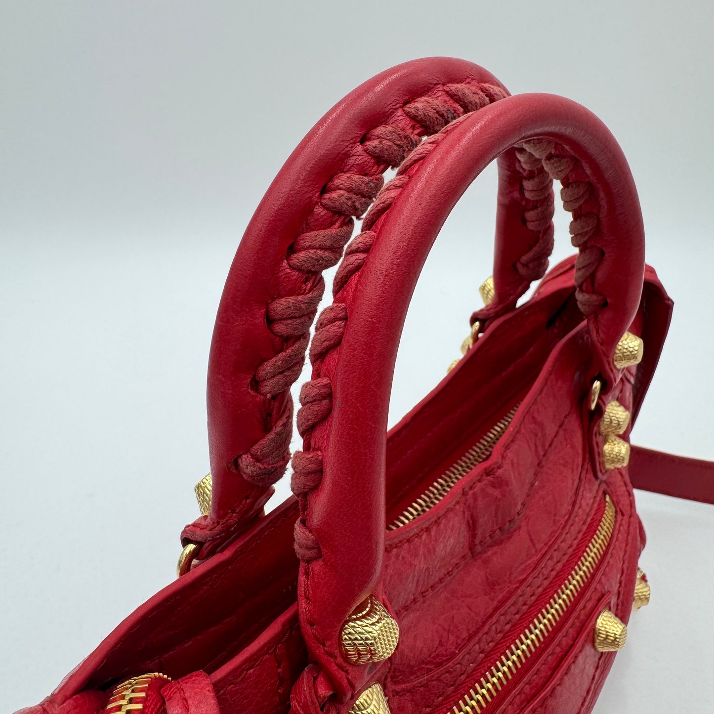 Balenciaga Red Leather Giant 12 Mini City GHW