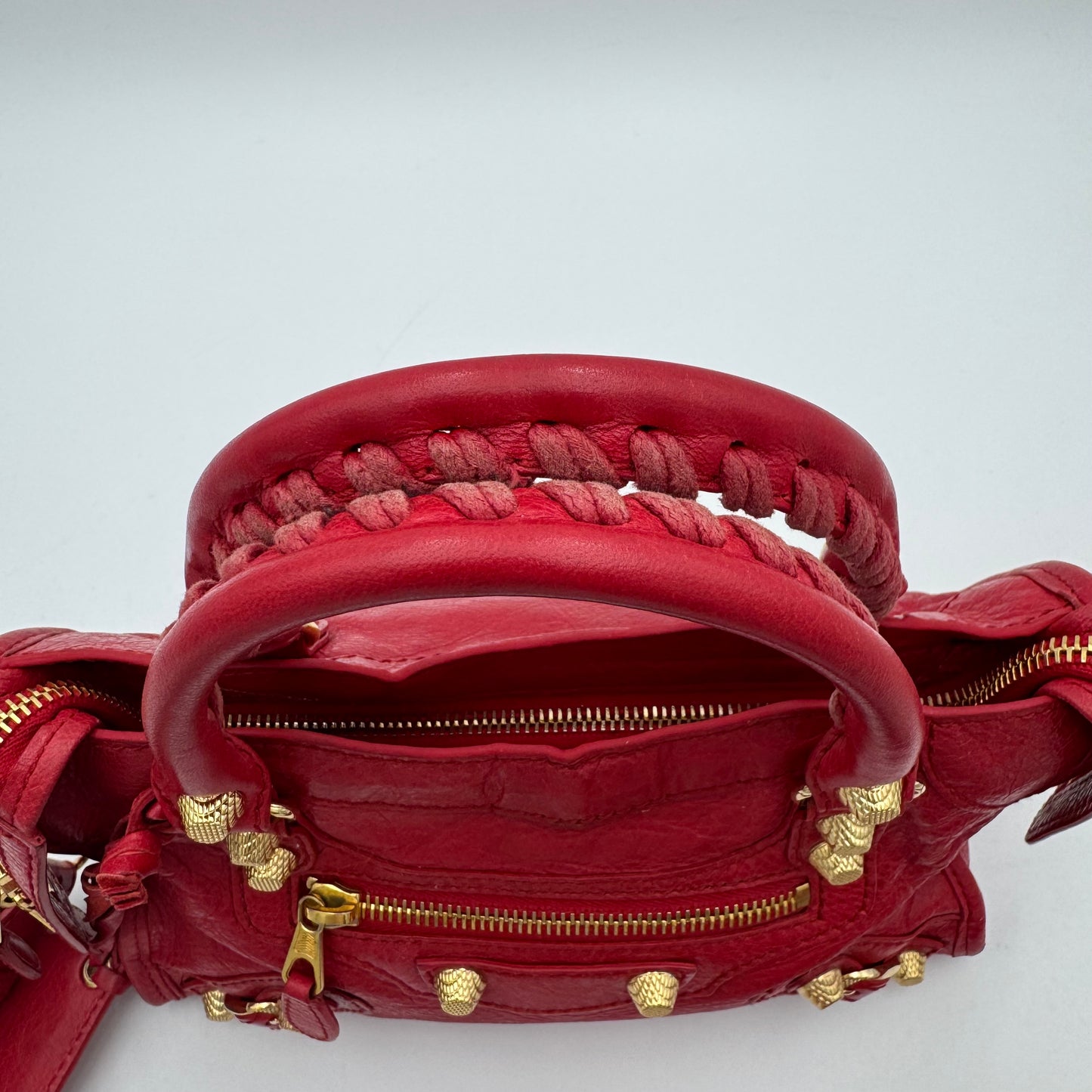 Balenciaga Red Leather Giant 12 Mini City GHW