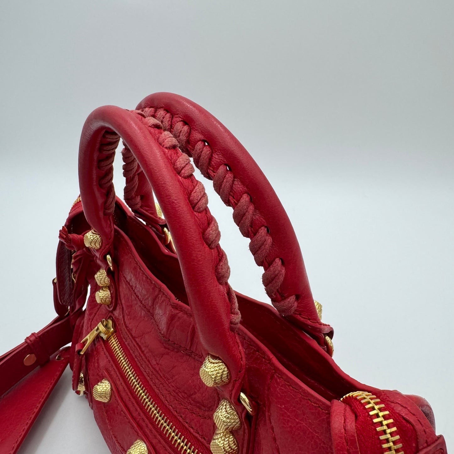 Balenciaga Red Leather Giant 12 Mini City GHW