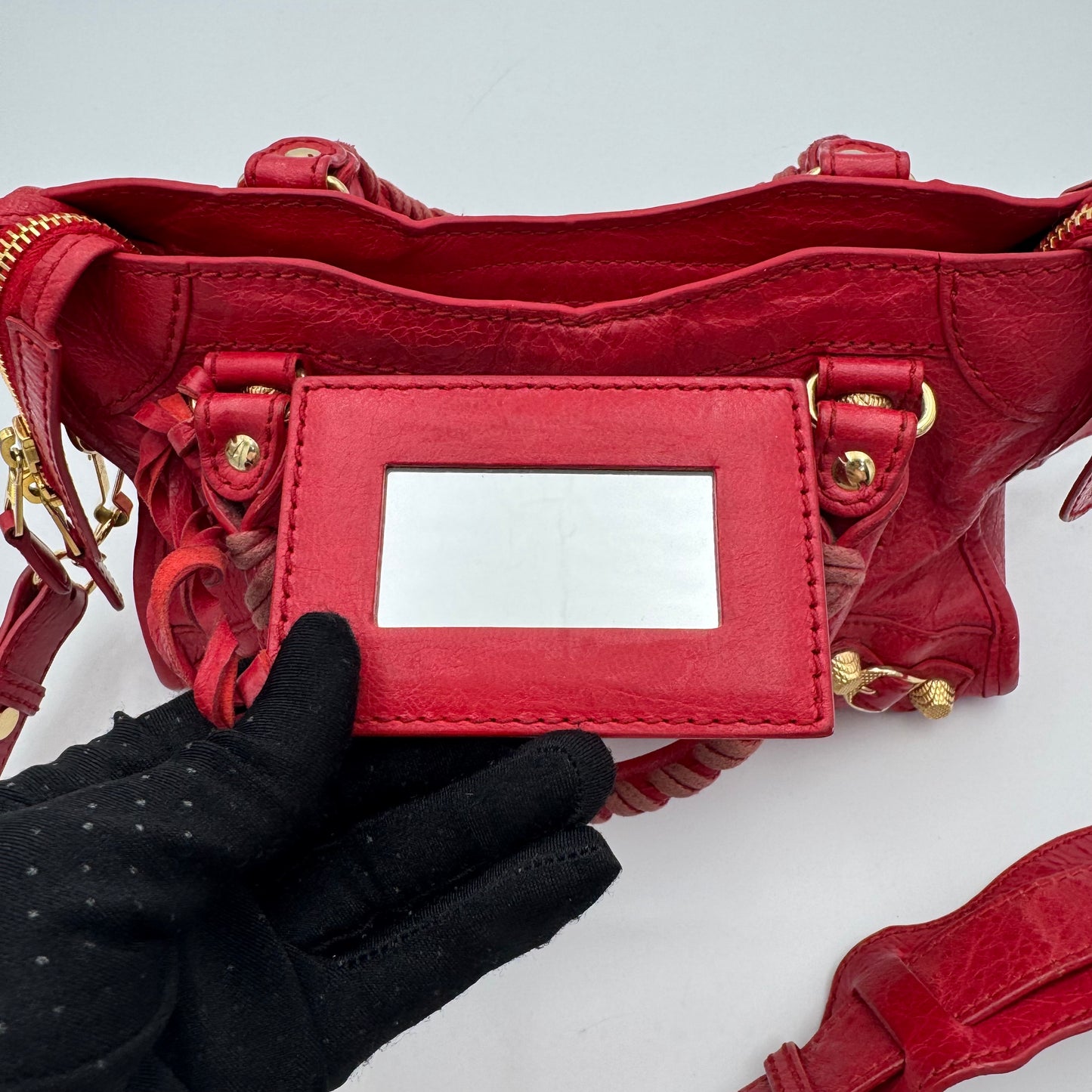 Balenciaga Red Leather Giant 12 Mini City GHW