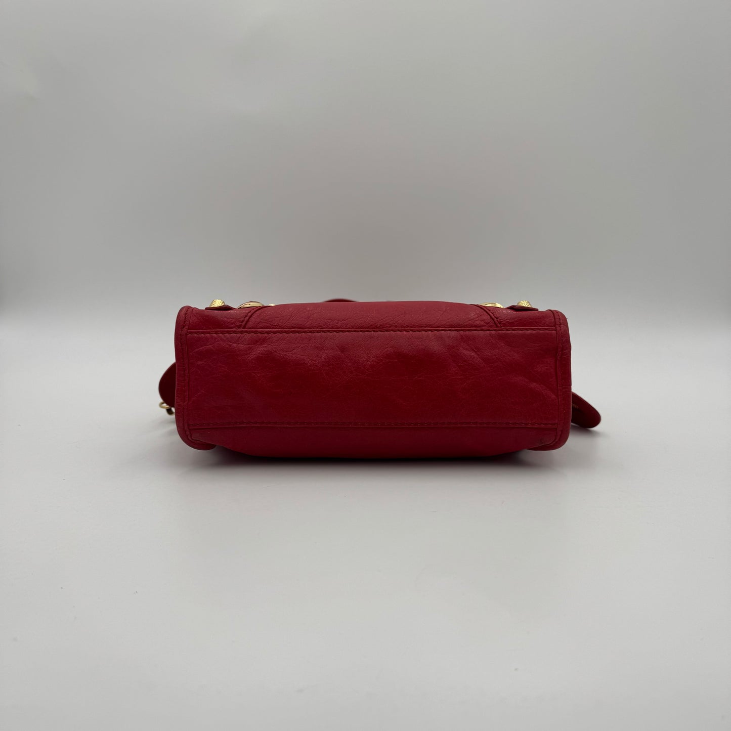 Balenciaga Red Leather Giant 12 Mini City GHW
