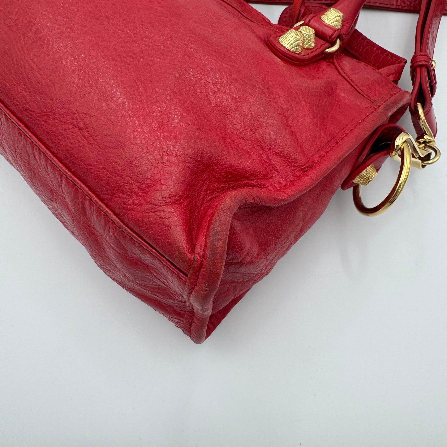 Balenciaga Red Leather Giant 12 Mini City GHW