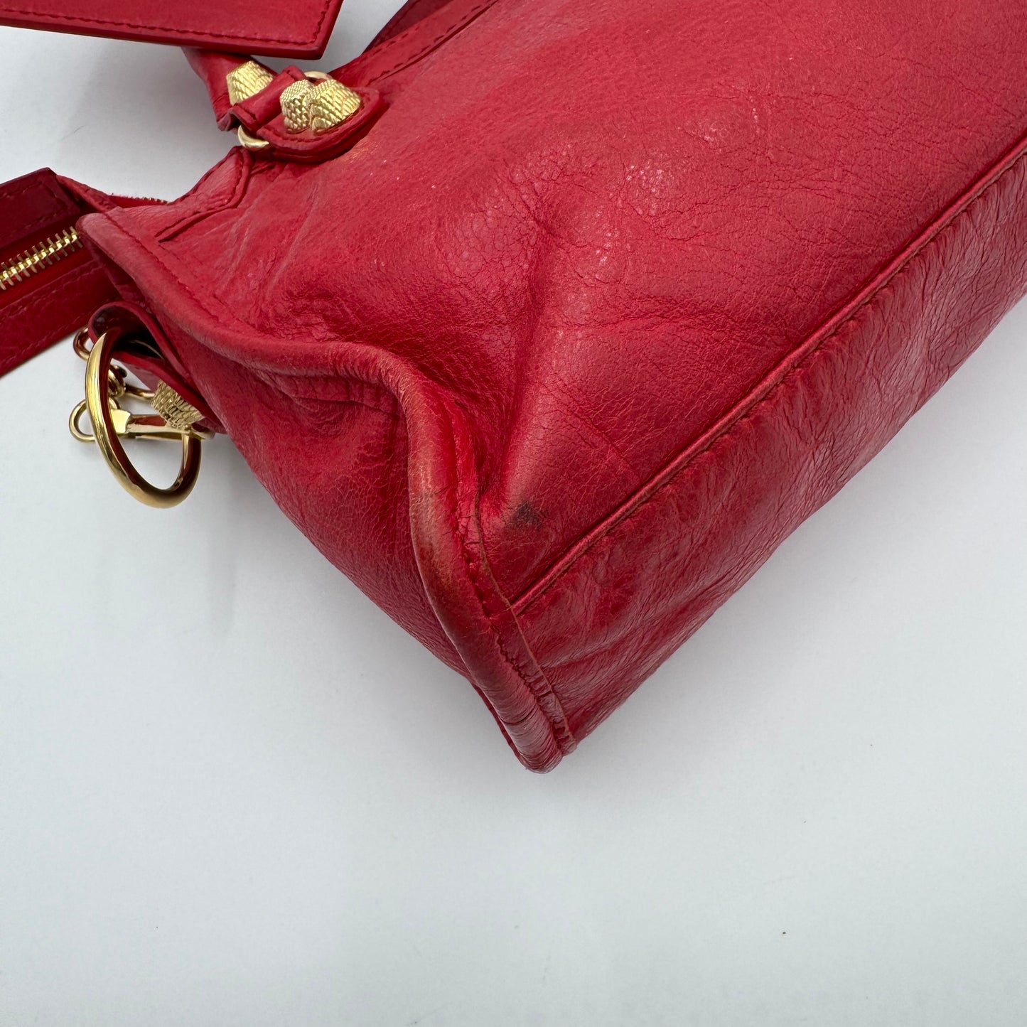 Balenciaga Red Leather Giant 12 Mini City GHW