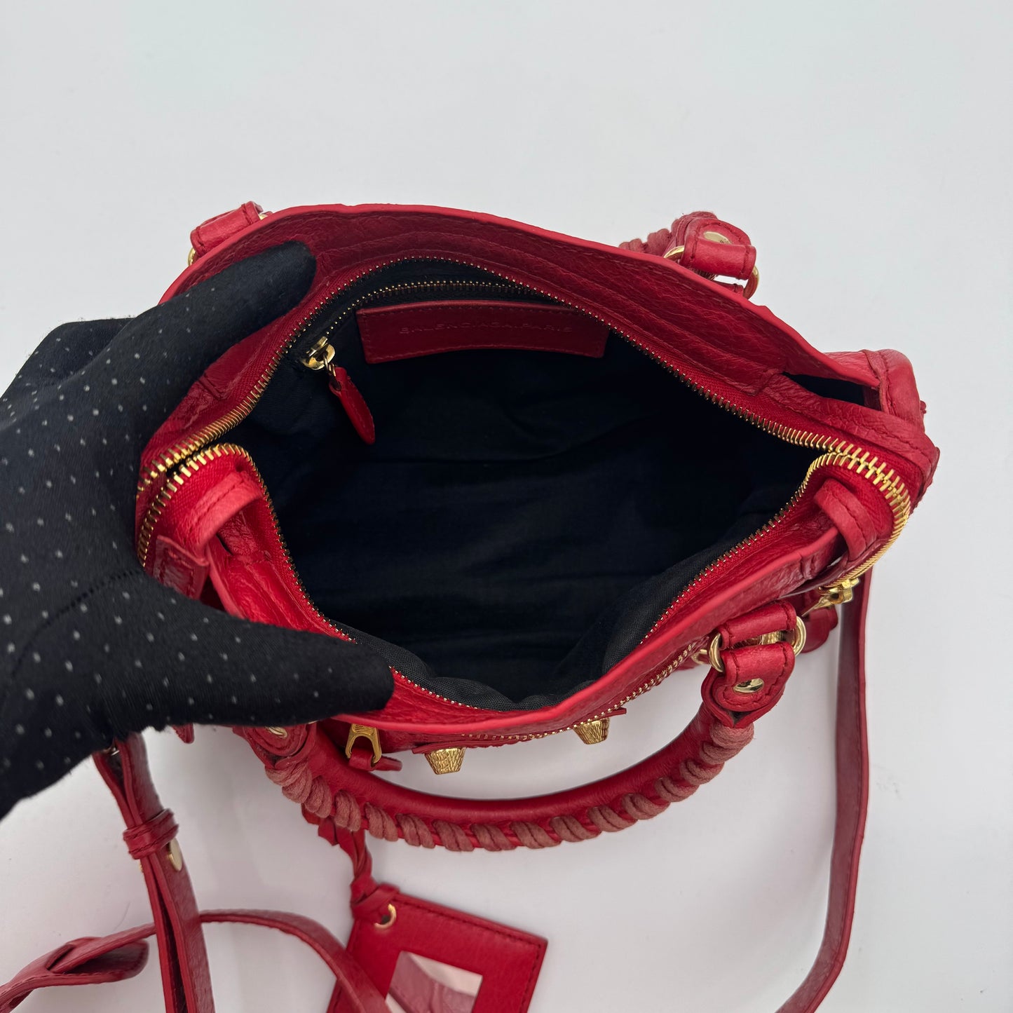 Balenciaga Red Leather Giant 12 Mini City GHW