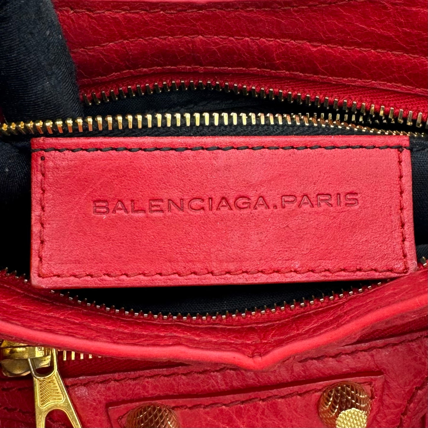 Balenciaga Red Leather Giant 12 Mini City GHW