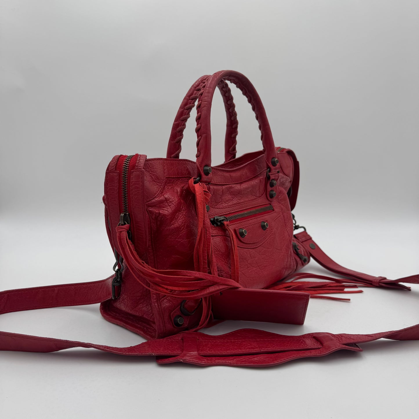 Balenciaga Red Leather Classic Small City