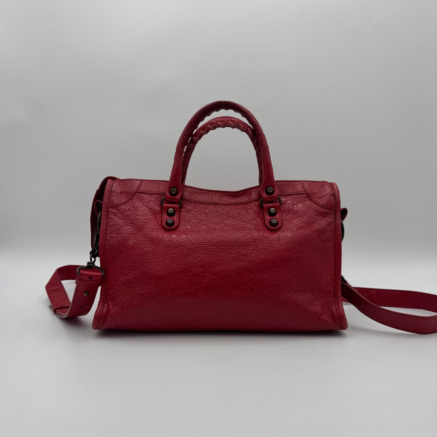 Balenciaga Red Leather Classic Small City