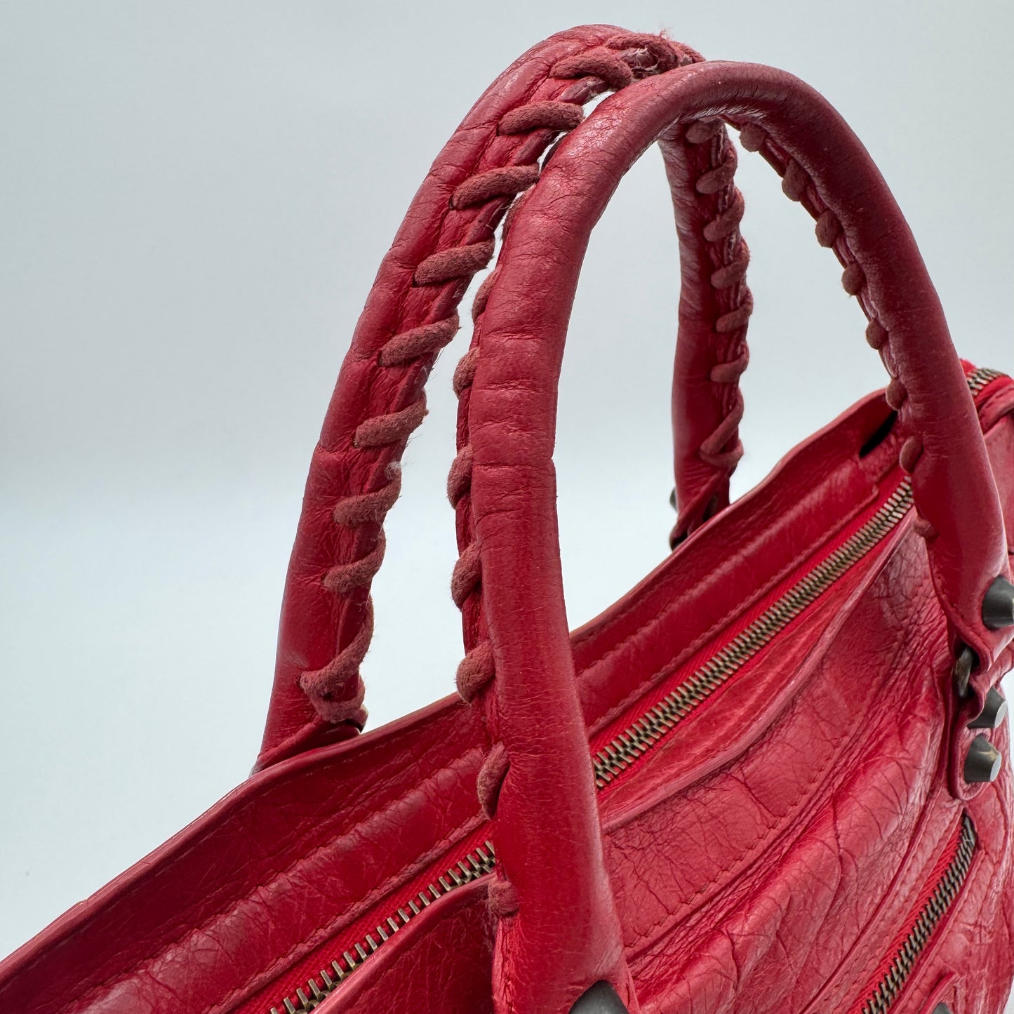 Balenciaga Red Leather Classic Small City