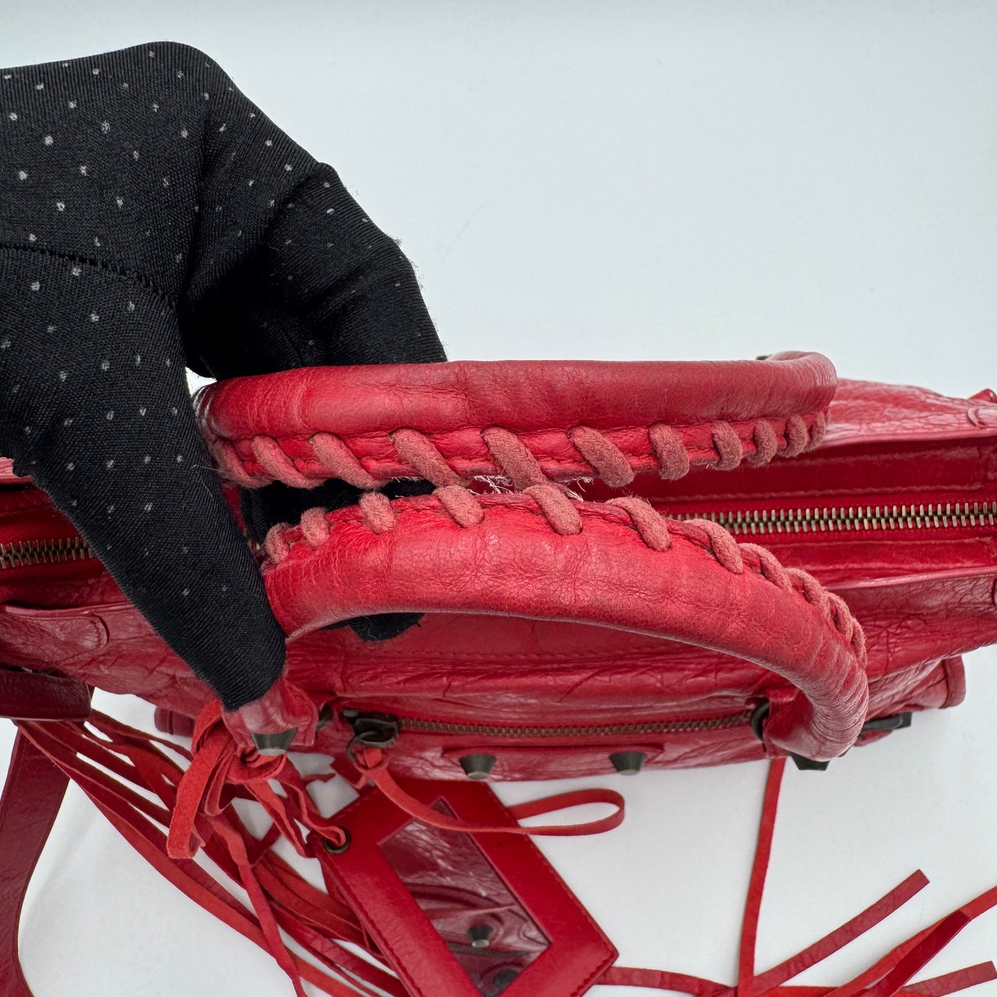 Balenciaga Red Leather Classic Small City
