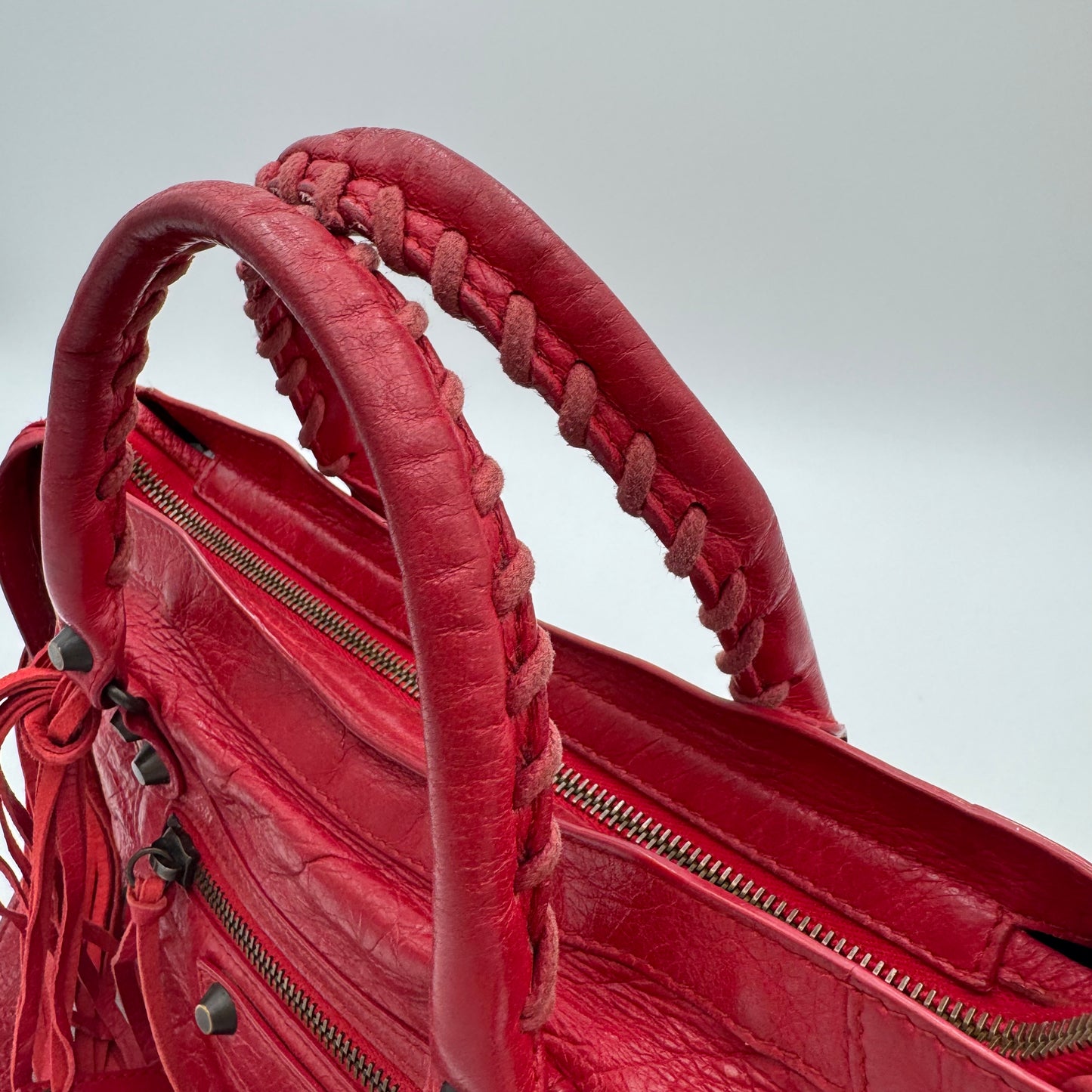 Balenciaga Red Leather Classic Small City