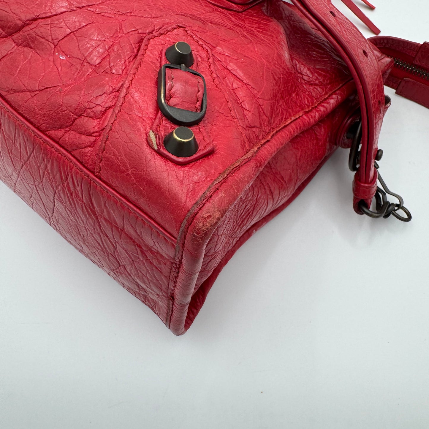 Balenciaga Red Leather Classic Small City