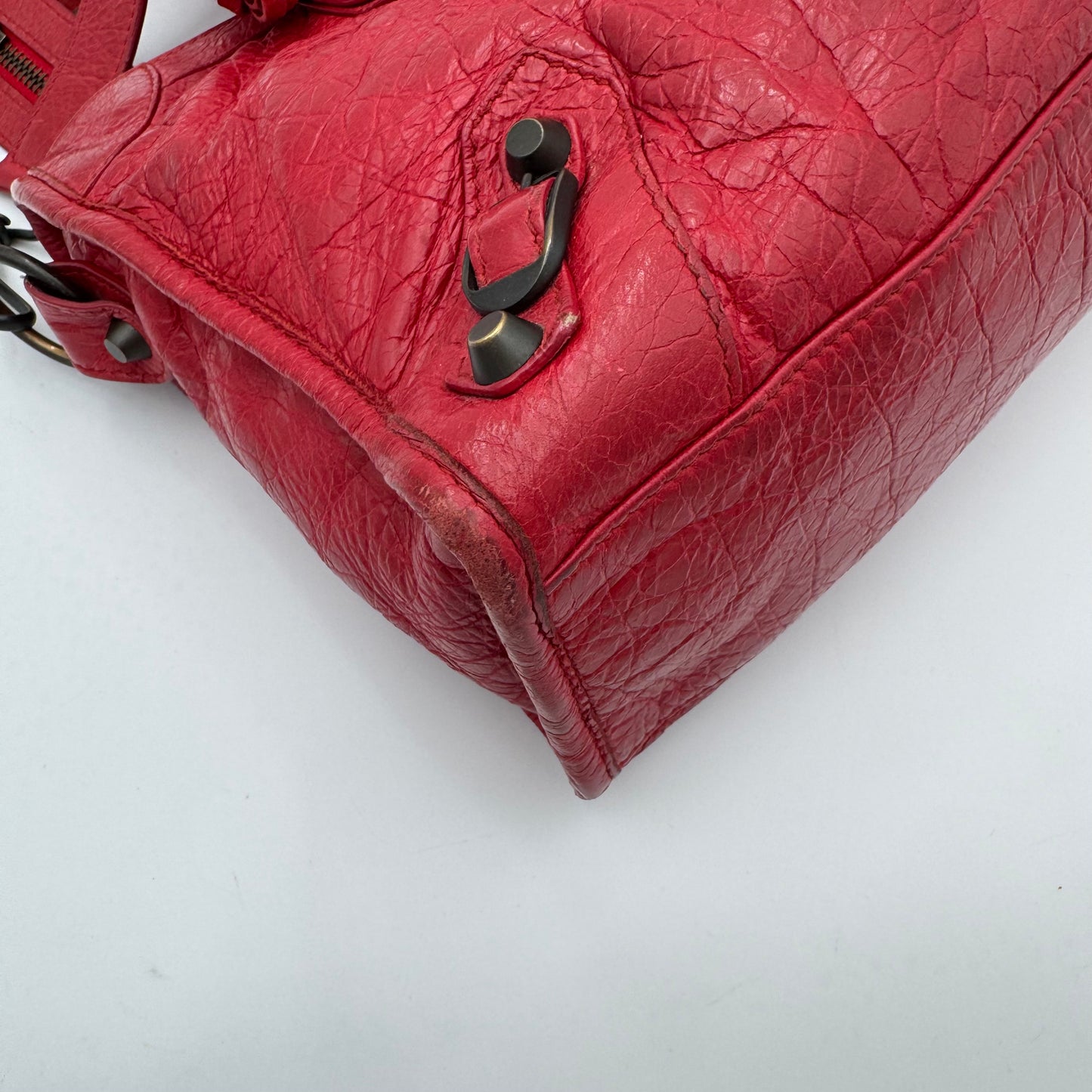 Balenciaga Red Leather Classic Small City