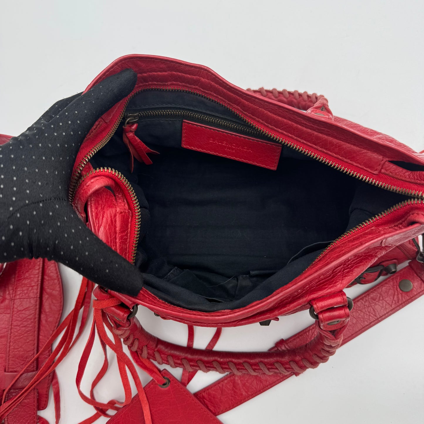 Balenciaga Red Leather Classic Small City