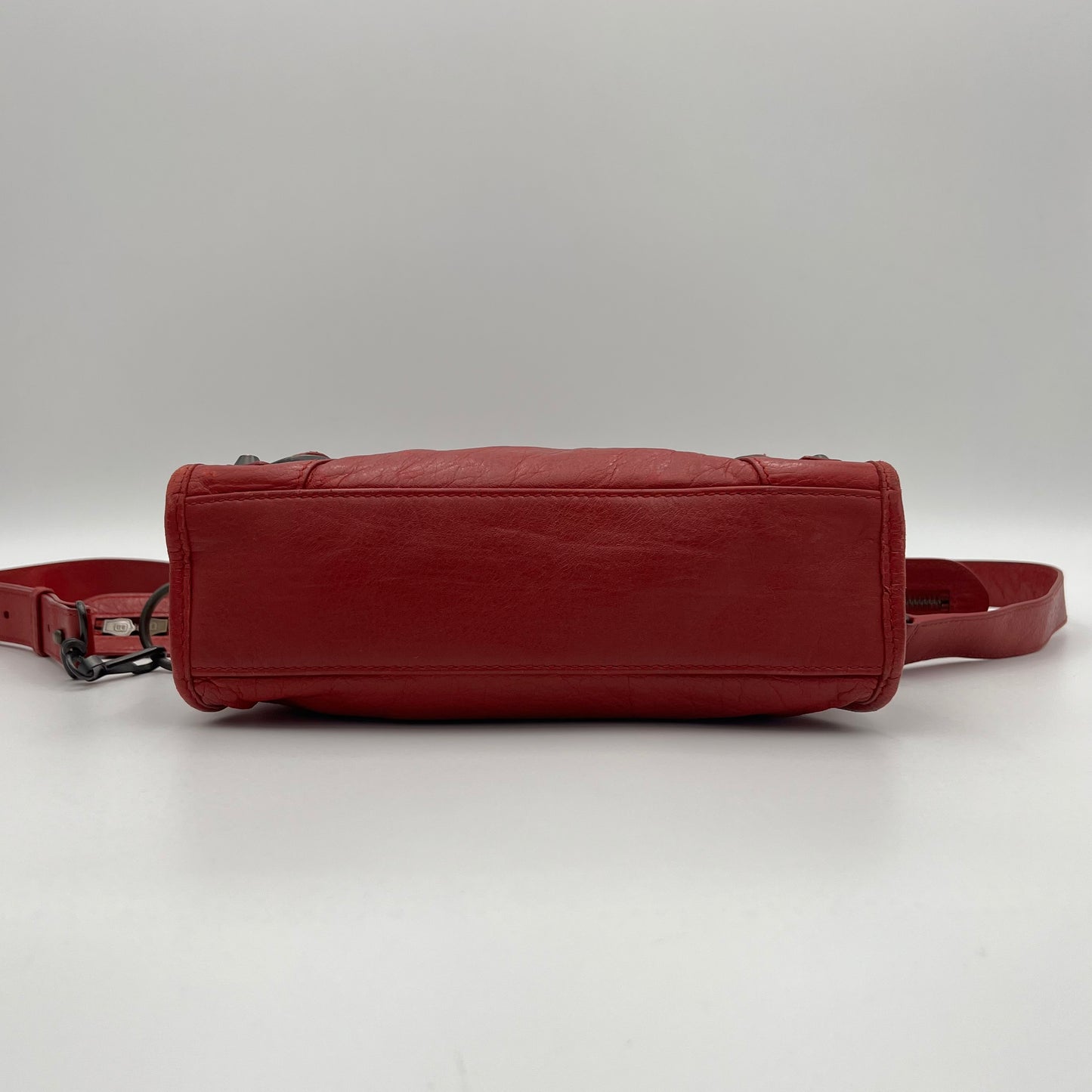 Balenciaga Red Leather Mini City Bag