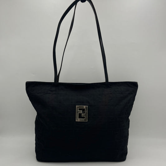 Fendi Black Zucca FF Zip Tote