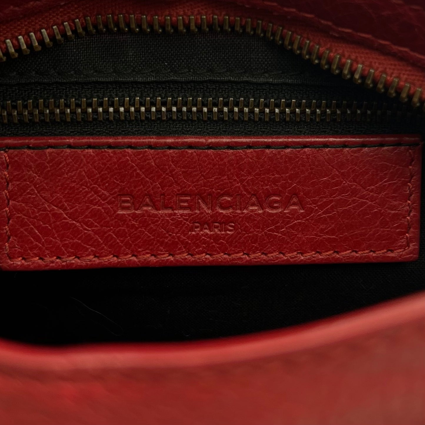 Balenciaga Red Leather Mini City Bag