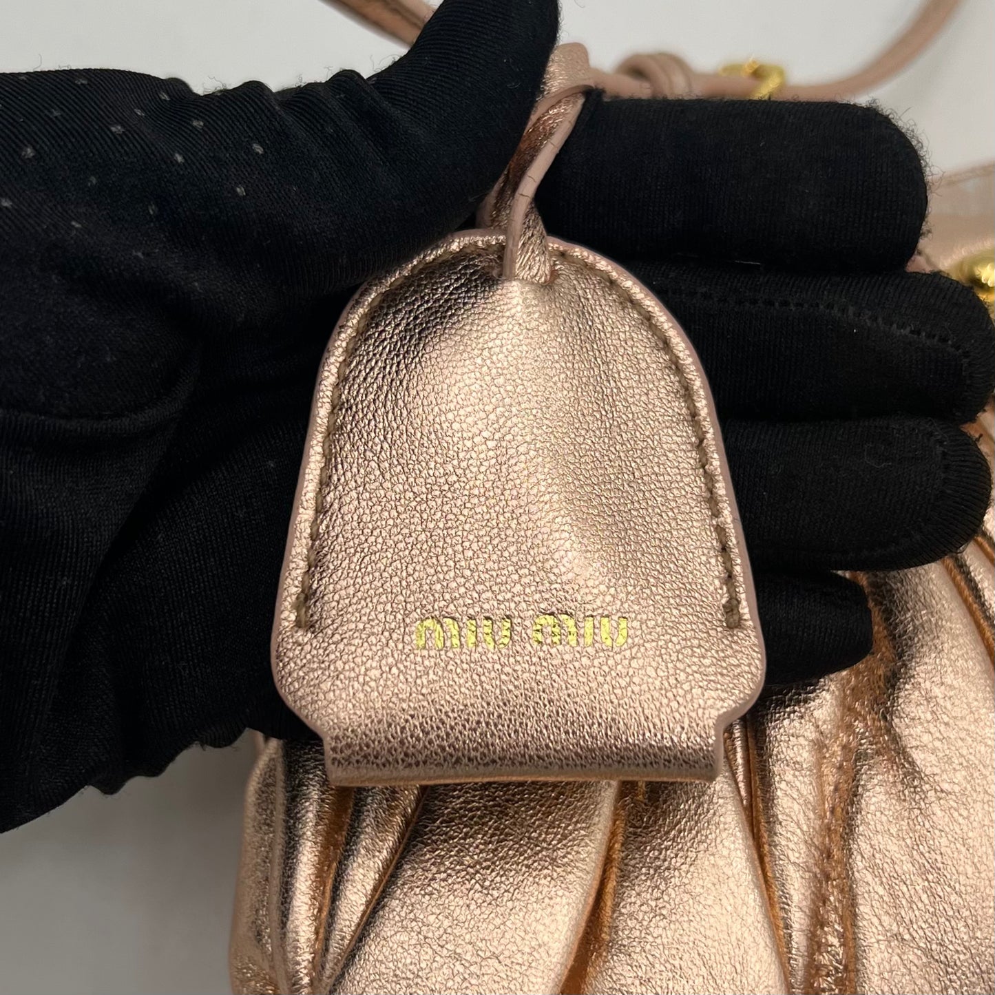 Miu Miu Metallic Pink Quilted Matelasse Leather Buckle Flap Shoulder Bag GHW