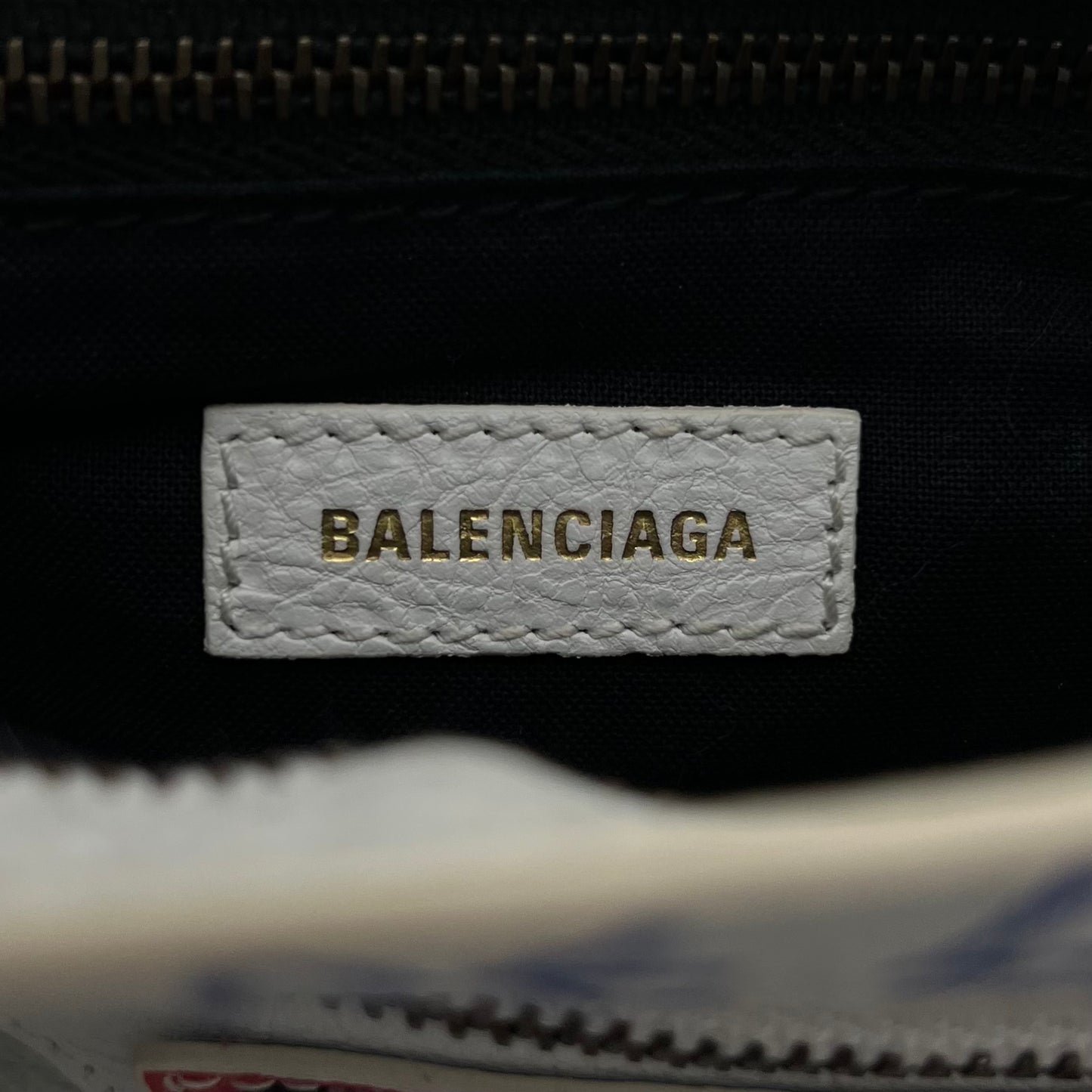 Balenciaga White Graffiti Leather Mini City