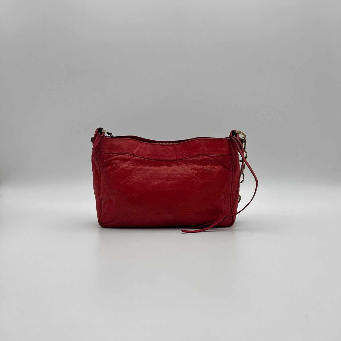 Balenciaga Red Leather Chain The Shoulder Bag