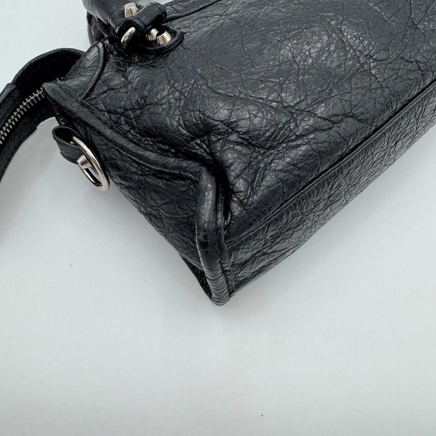 Balenciaga Black Leather Nano City SHW