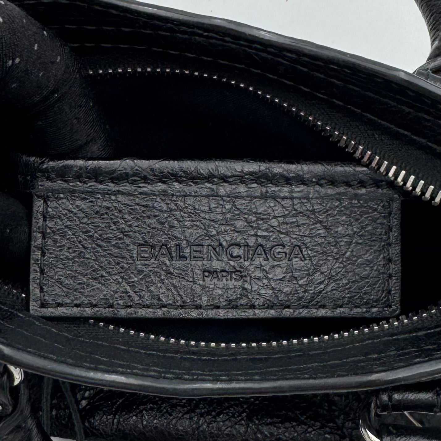 Balenciaga Black Leather Nano City SHW
