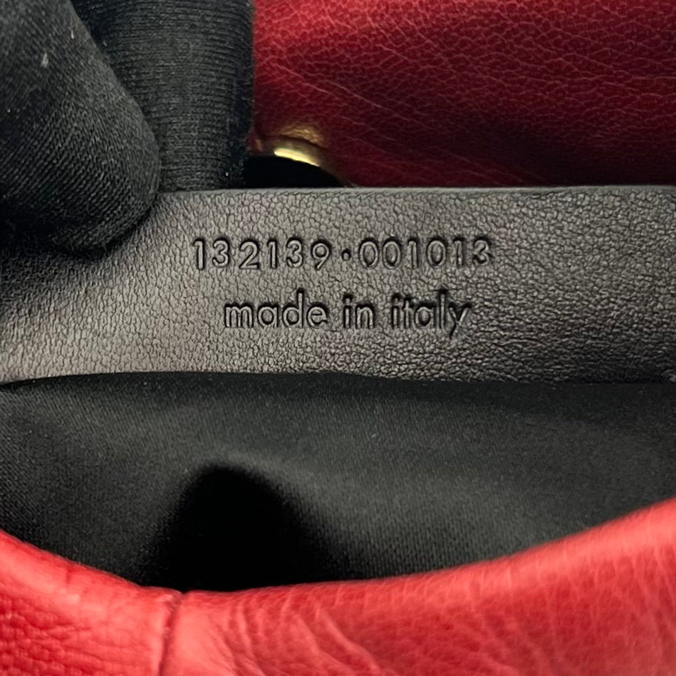 YSL Red Laced Leather Shangrila Mombasa Hobo Bag GHW