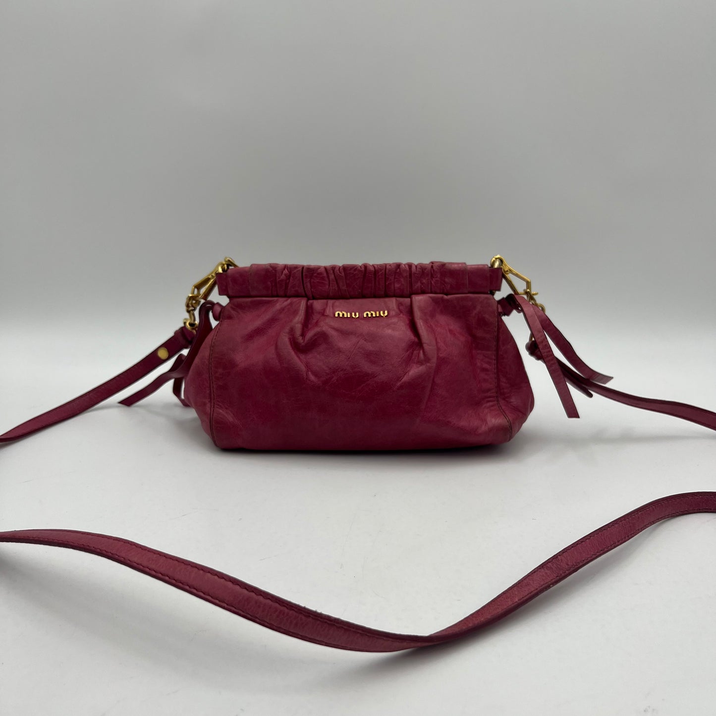 Miu Miu Pink Vitello Lux Crossbody GHW