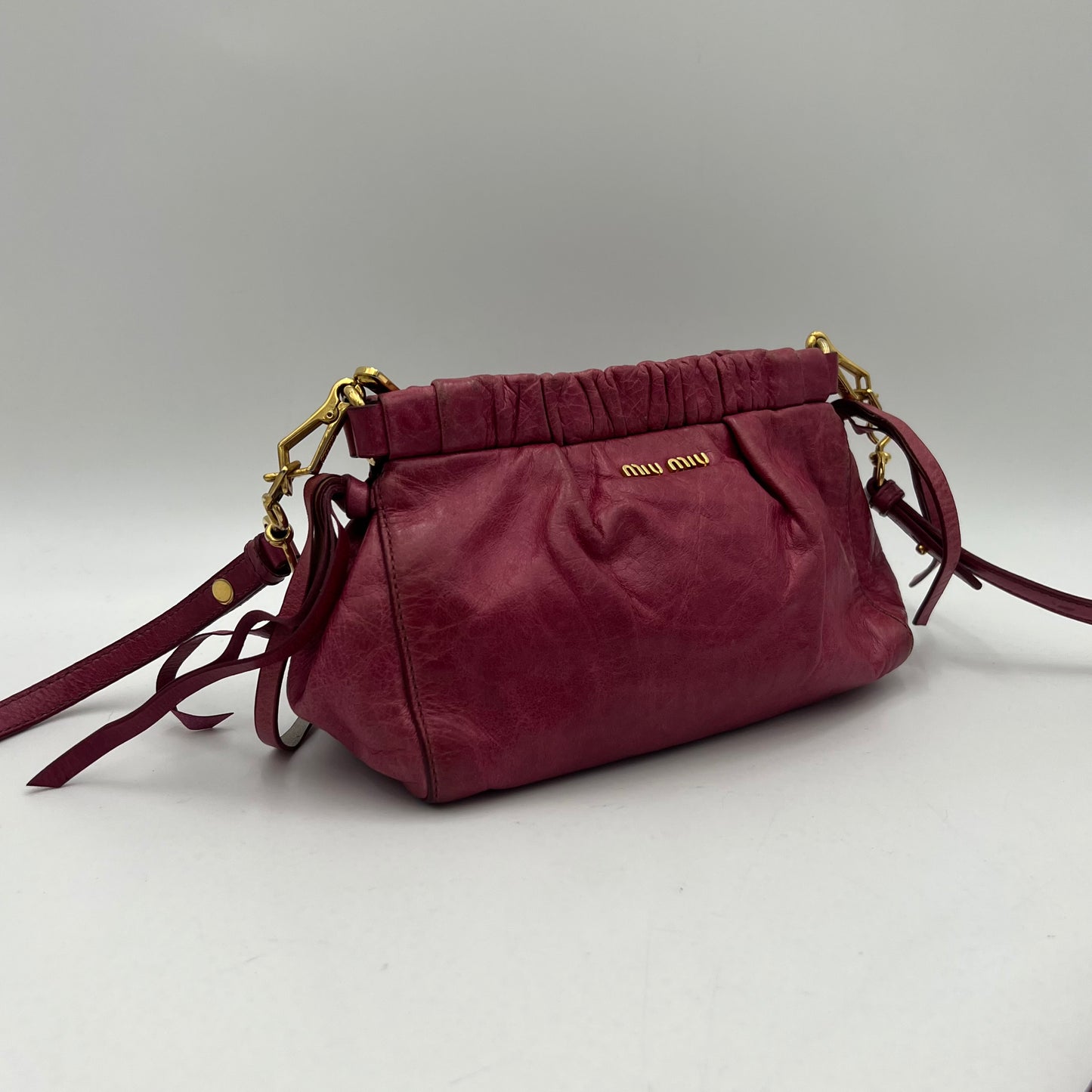 Miu Miu Pink Vitello Lux Crossbody GHW