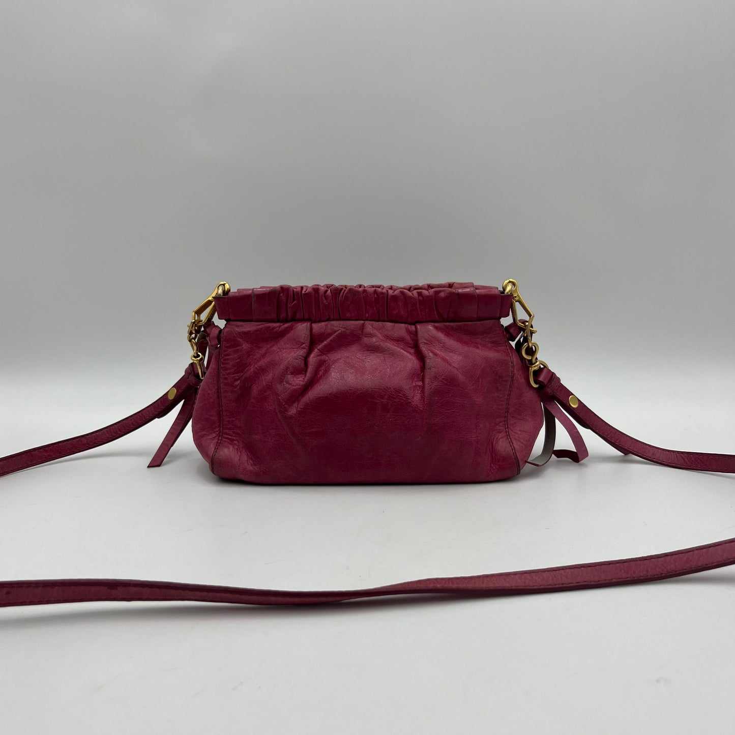 Miu Miu Pink Vitello Lux Crossbody GHW