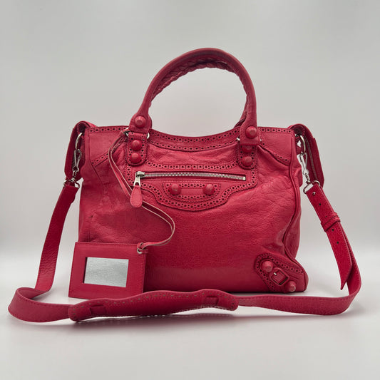 Balenciaga Pink Leather Giant City Bag