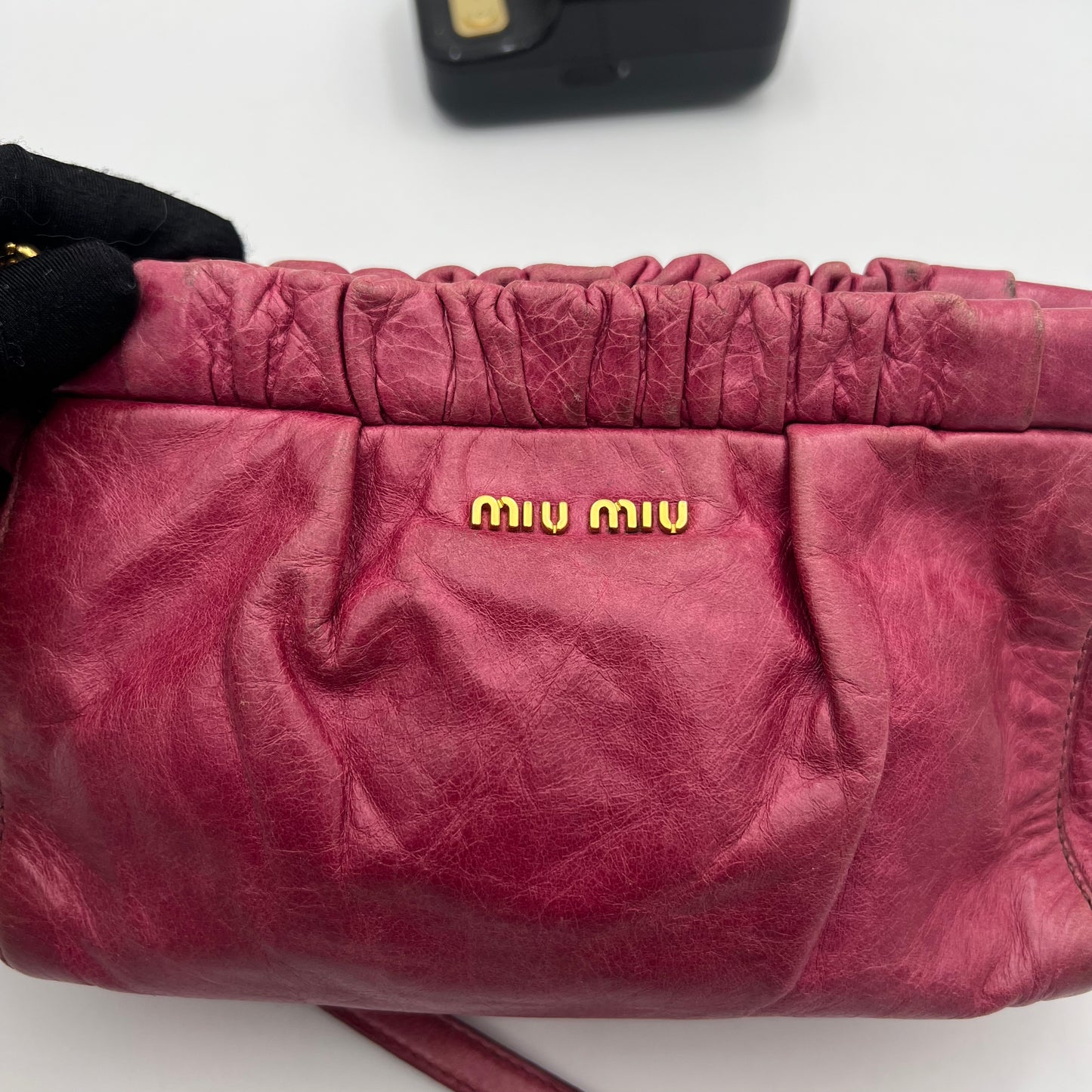 Miu Miu Pink Vitello Lux Crossbody GHW