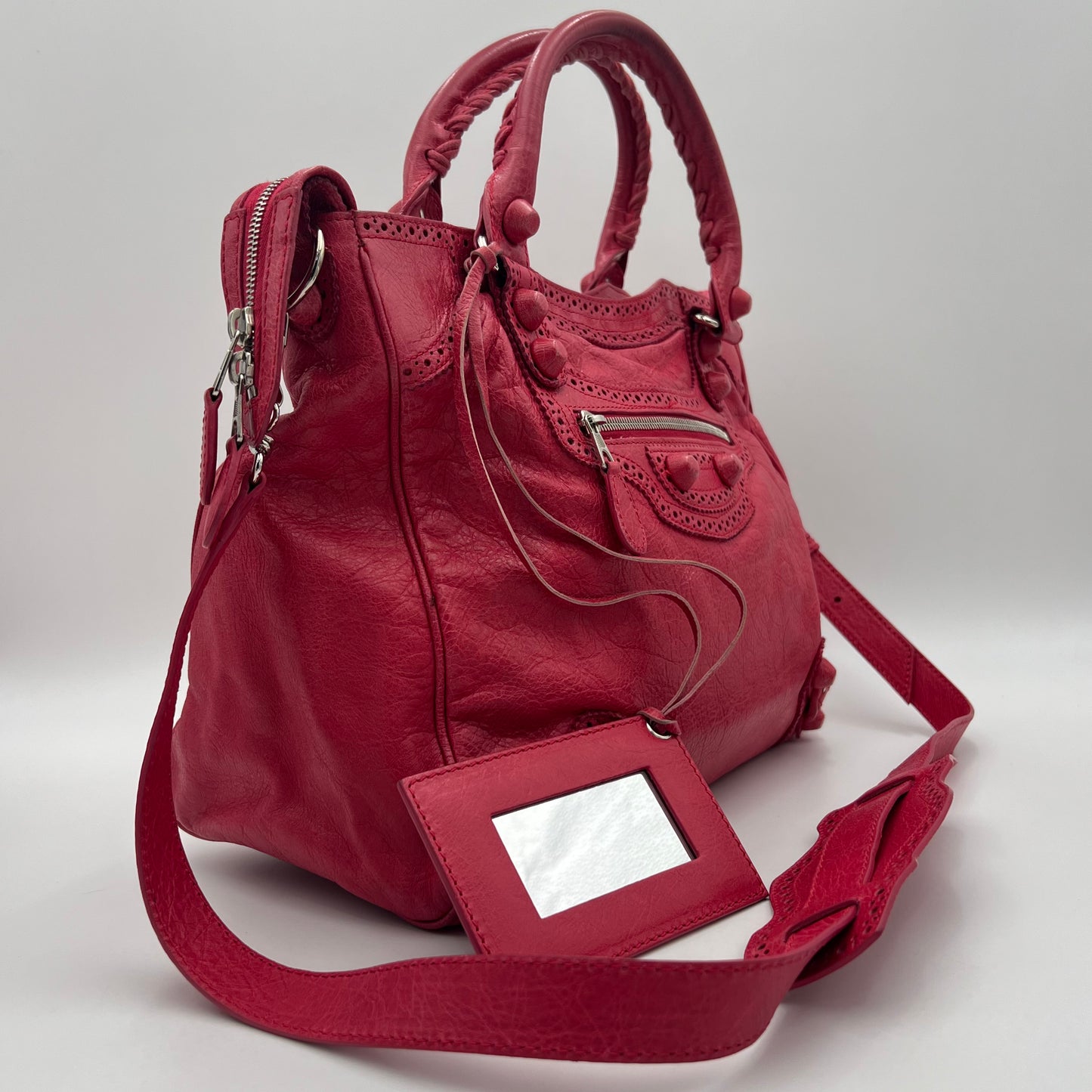 Balenciaga Pink Leather Giant City Bag