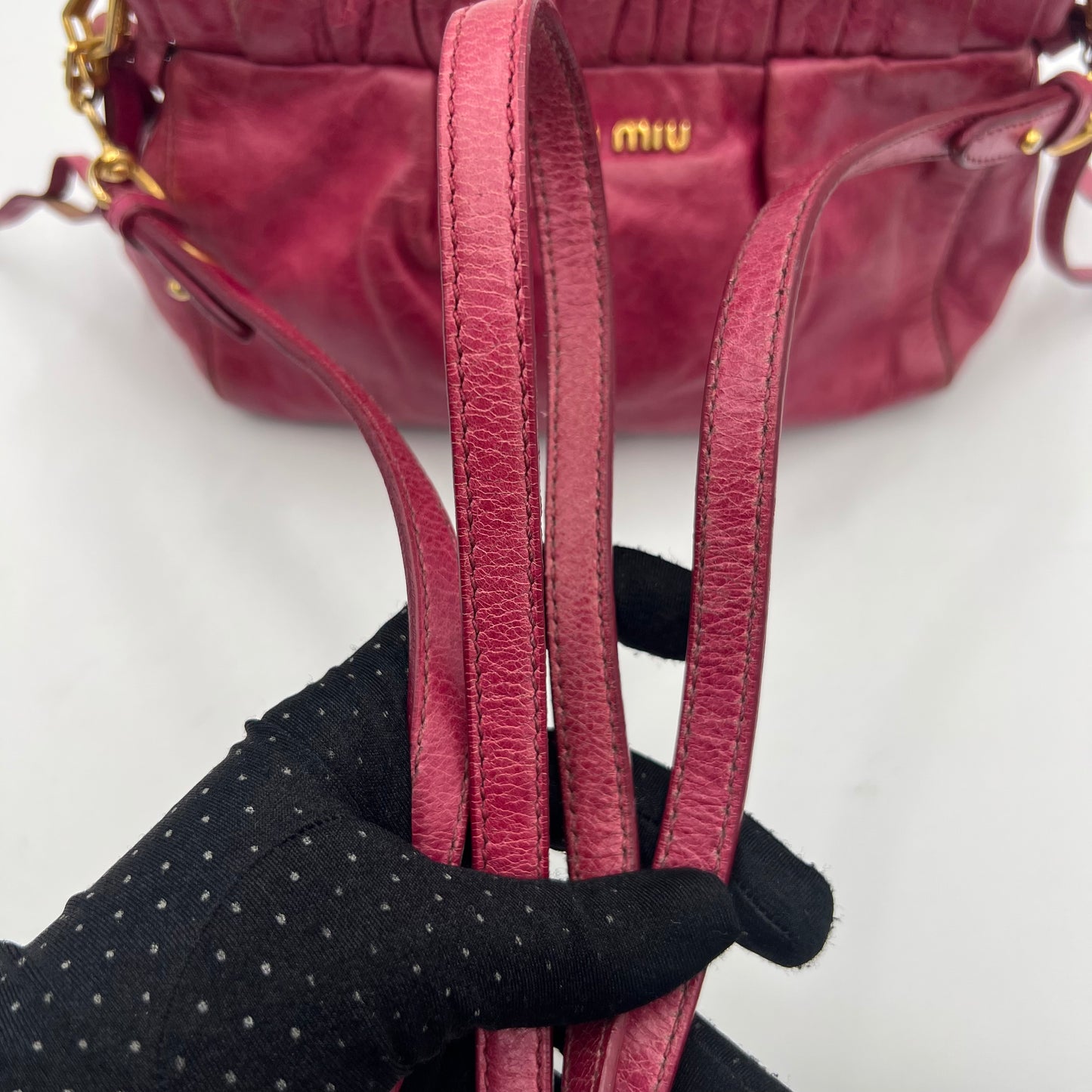 Miu Miu Pink Vitello Lux Crossbody GHW